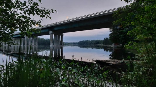 Pont Jacques Cartier De Sherbrooke Et Rivière Magog 26 Juillet 2021  (Vue K1) 5H23