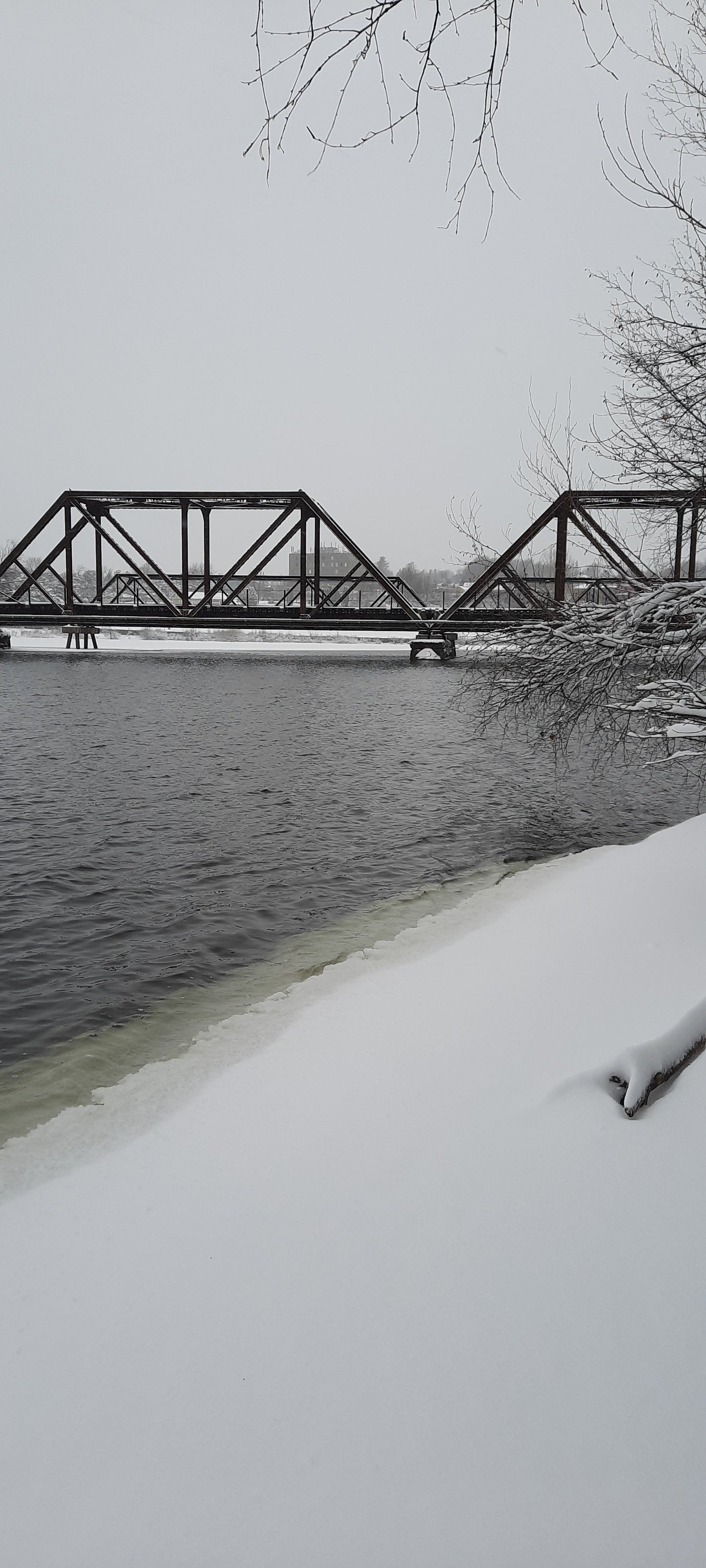 12 Mars 2022 - Le Pont Noir Et Le Jacques Cartier De Sherbrooke Sous La Neige (Vue 1)